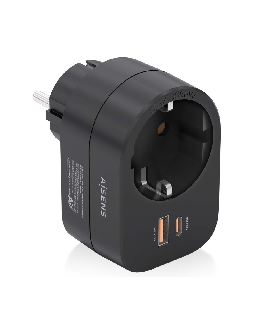 AISENS ASPS-1A1C07-BK cargador de dispositivo móvil Universal Corriente alterna Carga rápida Interior