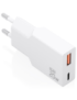 AISENS Cargador Ultra Delgado GaN 20W, 1xUSB-C PD3.0 QC4.0, 1xUSB-A QC3.0, Blanco