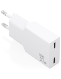 AISENS Cargador Ultra Delgado GaN 30W, 2xUSB-C PD3.0, Blanco