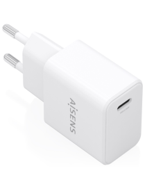 AISENS Cargador GaN USB-C PD3.0 1xUSB-C 20W, Blanco