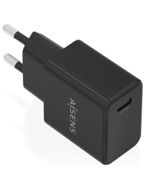 AISENS Cargador GaN USB-C PD3.0 1xUSB-C 20W, Negro