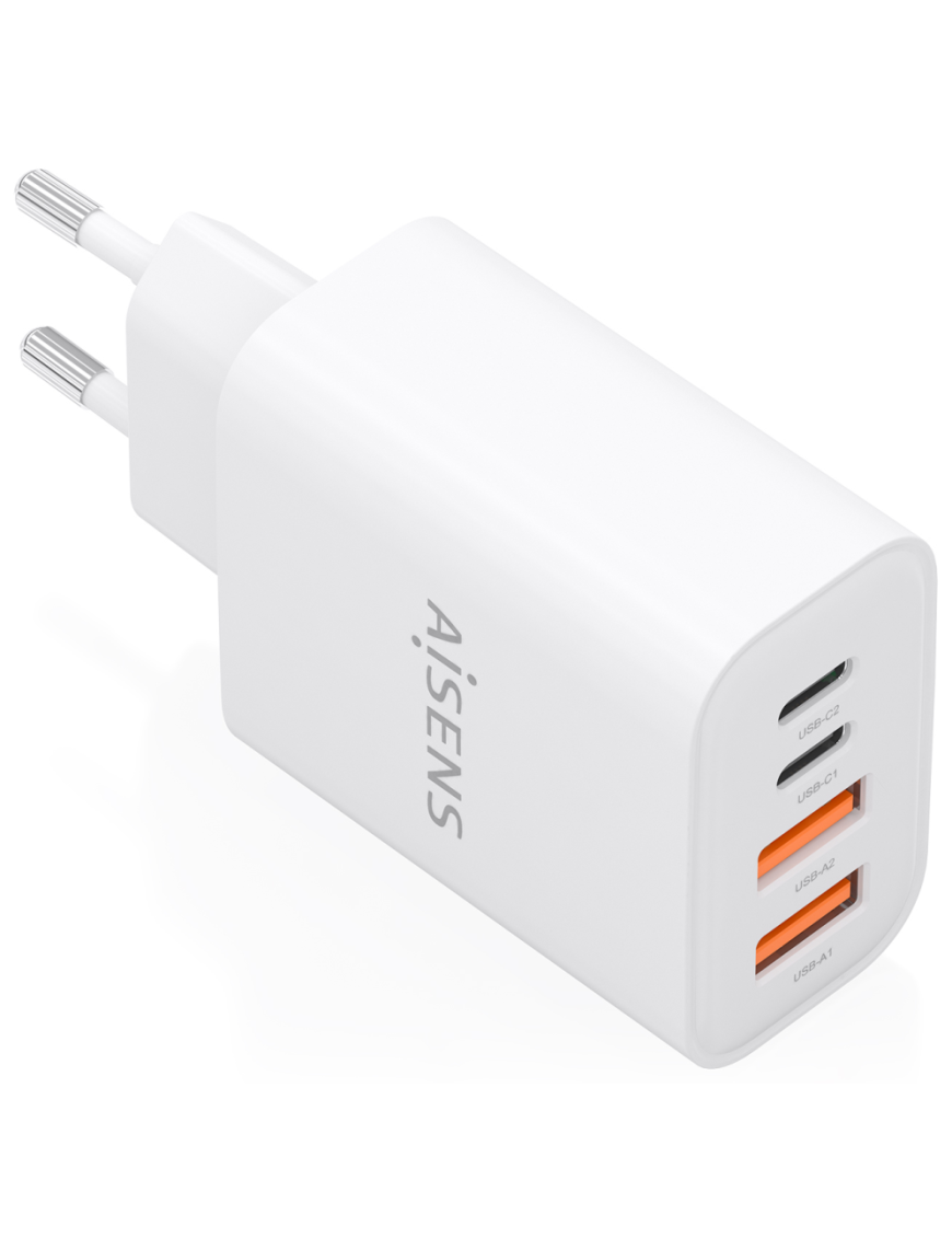 AISENS Cargador GaN 32W, 2xUSB-C PD3.0, 2xUSB-A, Blanco