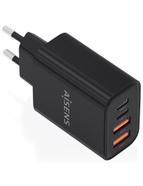 AISENS Cargador GaN 32W, 2xUSB-C PD3.0, 2xUSB-A, Negro