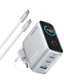Anker B121BG41 cargador de dispositivo móvil Universal Plata Corriente alterna Carga rápida Interior