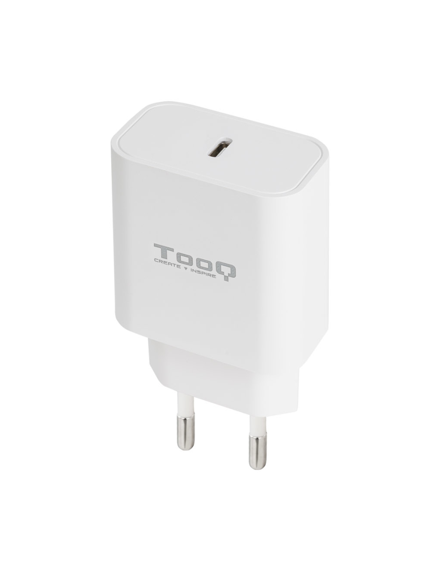 TooQ Cargador de Pared USB-C PD20W, Blanco