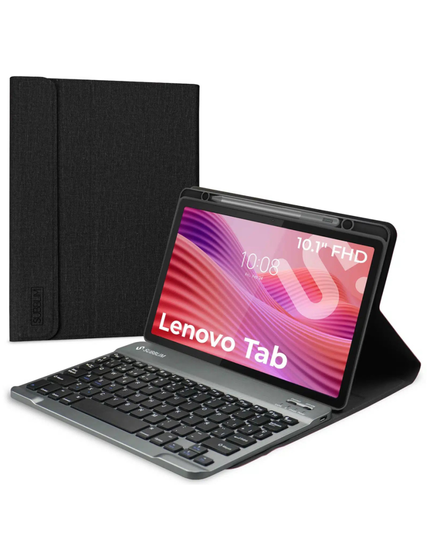 SUBBLIM Funda Tablet Keytab Pro BT Compatible con Lenovo Tab 2025 Negro Teclado BT Bater