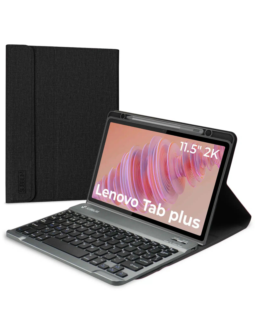 SUBBLIM Funda Tablet Keytab Pro BT Compatible con Lenovo Tab Plus 2025 Negro 11,5 Teclad