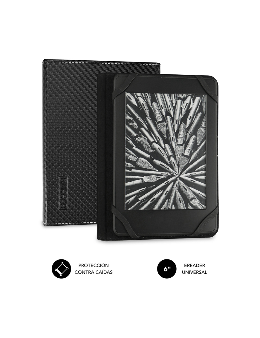 SUBBLIM Funda Libro Electrónico Clever Ebook Case 6" Black
