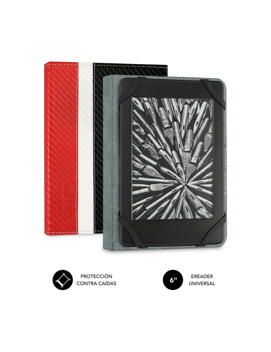 SUBBLIM Funda Libro Electrónico Clever Ebook Case 6" Red