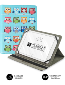 SUBBLIM Funda Tablet Universal TRENDY CASE OWLS 10.1"