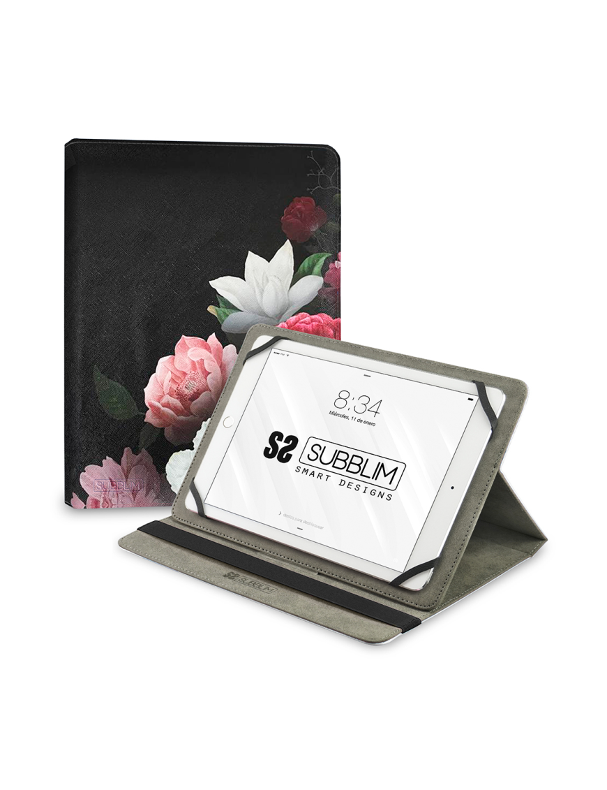 SUBBLIM Funda Tablet Universal TRENDY CASE ROSAS 11"