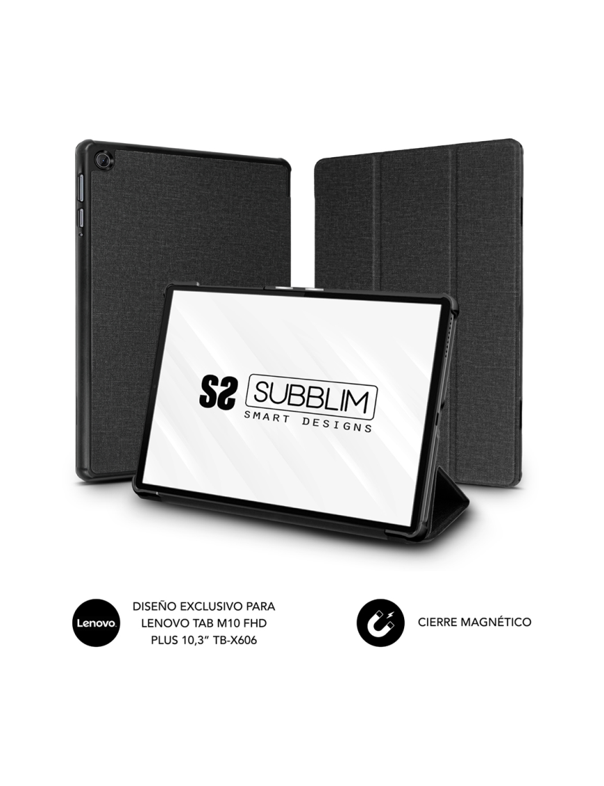 SUBBLIM Funda Tablet Shock Case Compatible con Lenovo Tab M10 Fhd Plus TbX606 Negro