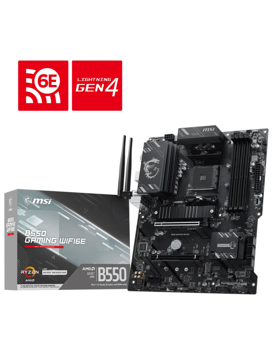 MSI B550 GAMING WIFI6E placa base AMD B550 Zócalo AM4