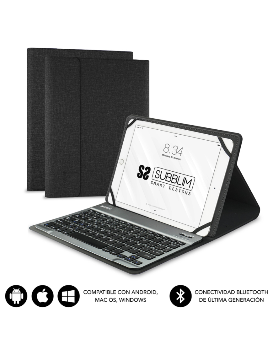 SUBBLIM Funda con Teclado KEYTAB PRO BLUETOOTH 10,1" Black