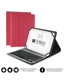 SUBBLIM Funda con Teclado KEYTAB PRO BLUETOOTH 10,1" Red