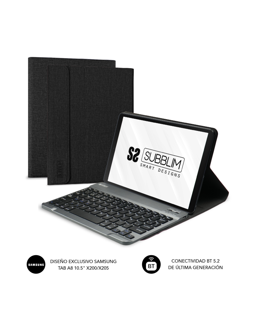 SUBBLIM Funda con teclado KeyTab Pro BT Samsung GT A8 10.5“ X200/205