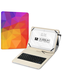 SUBBLIM Funda con Teclado Micro USB – Type C KEYTAB USB 11" Triangulos