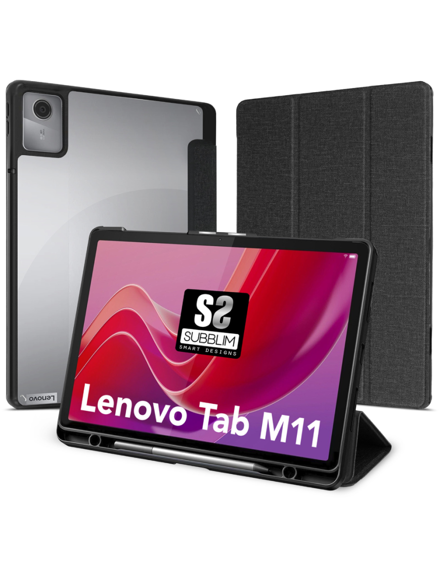 SUBBLIM Funda Tablet Clear Shock Case Compatible con Lenovo Tab M11 Negro 11" SmartCover