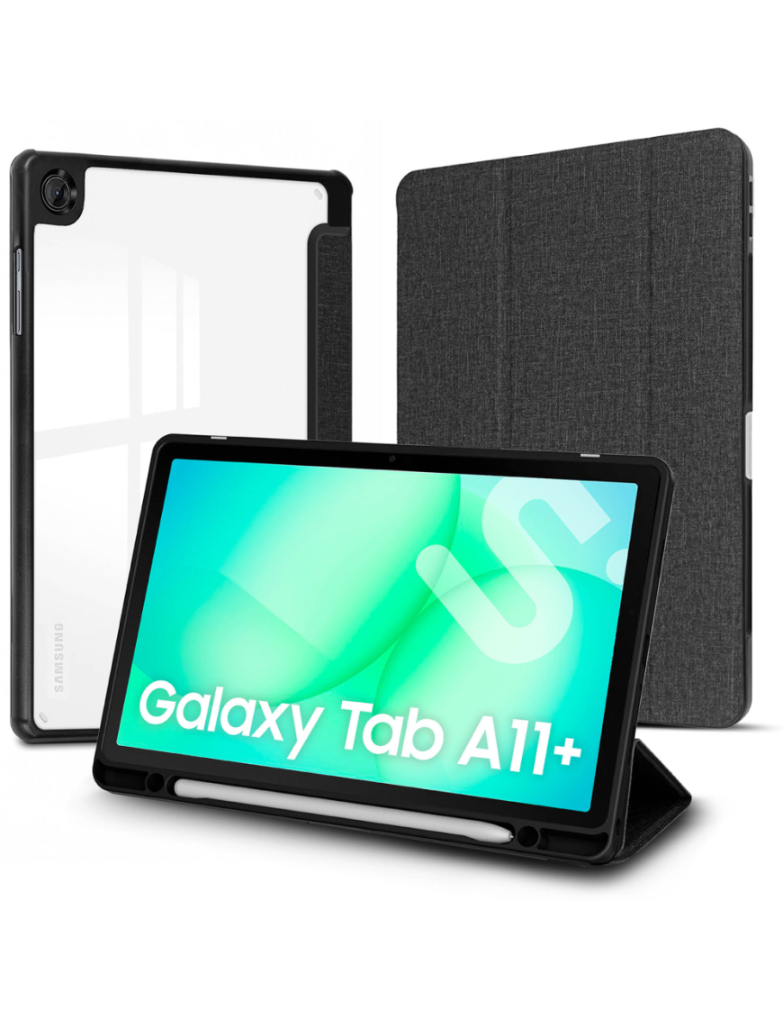 SUBBLIM Funda Tablet Shock Case Samsung Tab A11+ Negro 11" SmartCover magnético SlotPen