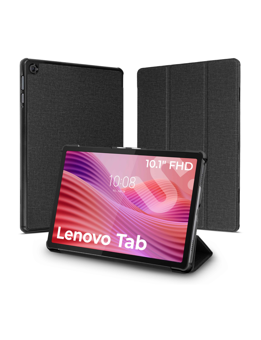 SUBBLIM Funda Tablet Shock Case Compatible con Lenovo Tab 2025 Negro 10,1" SmartCover