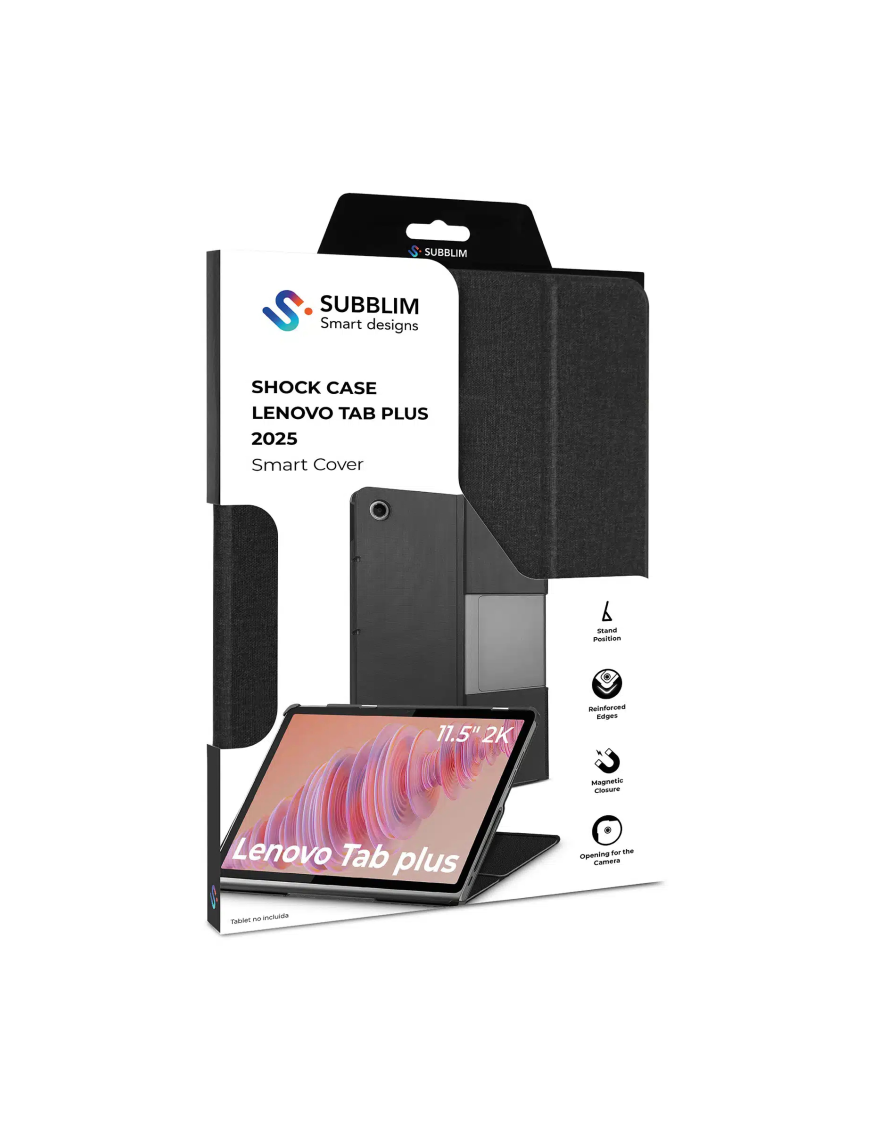 SUBBLIM Funda Tablet Shock Case Compatible con Lenovo Tab Plus 2025 Negro 11,5" SmartCov