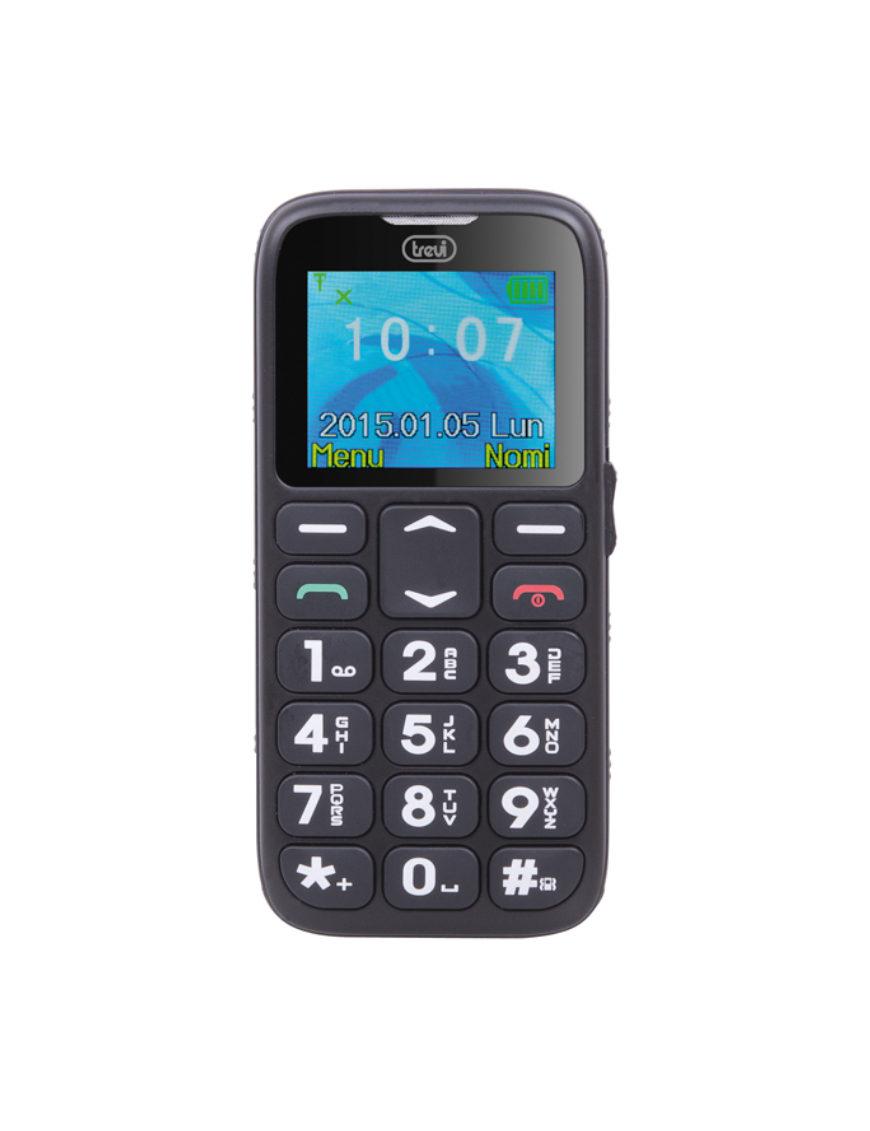Trevi Sicuro 10 4,5 cm (1.77") Negro Teléfono para personas mayores