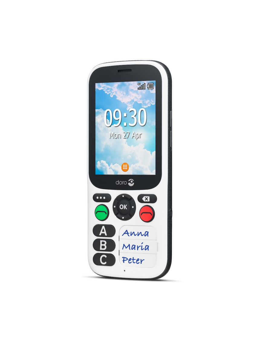 Doro 780X 7,11 cm (2.8") 117 g Negro, Blanco Característica del teléfono