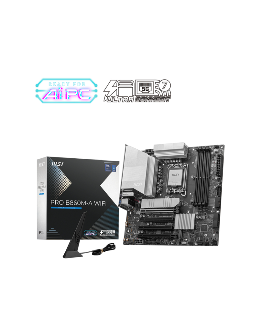 MSI PRO B860M-A WIFI placa base Intel B860 LGA 1851 (Socket V1) micro ATX