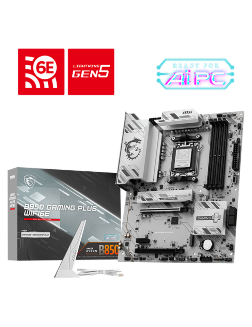 MSI B850 GAMING PLUS WIFI6E placa base AMD B850 Zócalo AM5 ATX