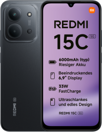 Xiaomi Redmi 15C 17,5 cm (6.9") 5G USB Tipo C 4 GB 128 GB 6000 mAh Negro