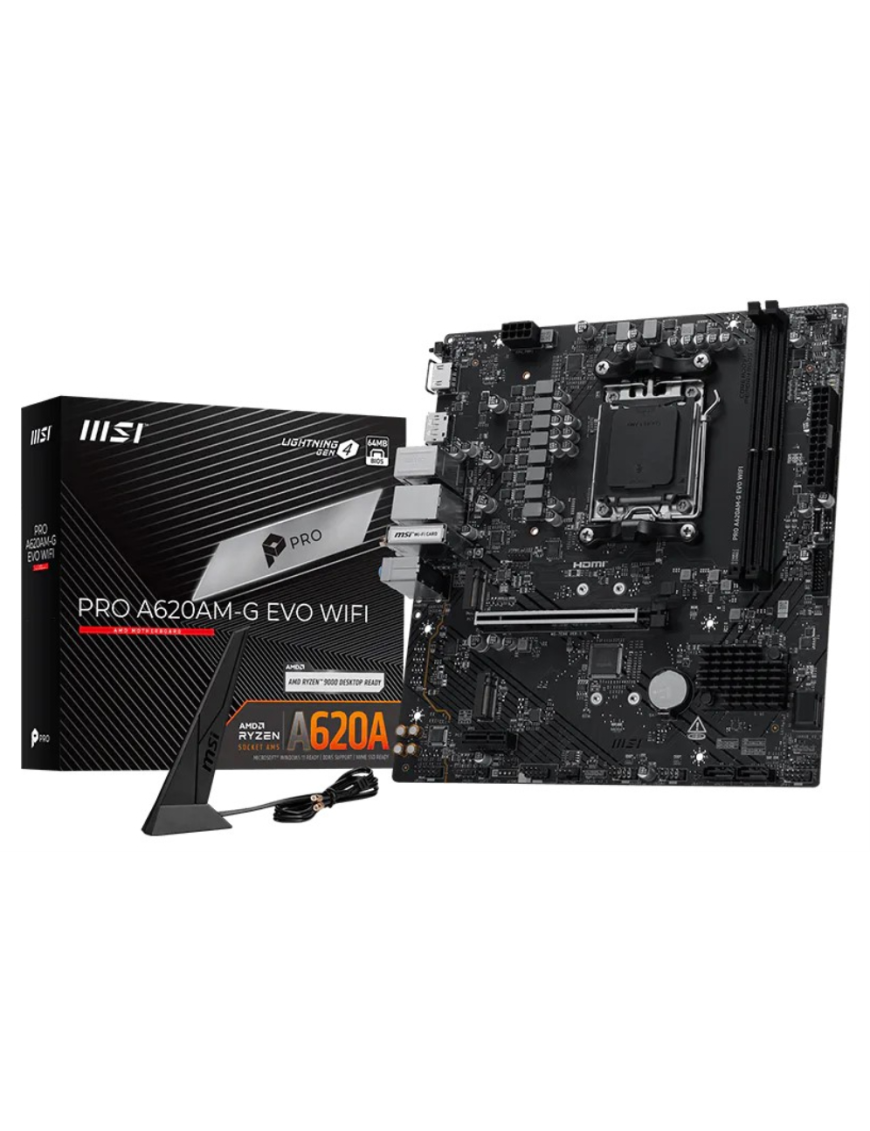 MSI Pro A620AM-G EVO WIFI AMD A620A Zócalo AM5 micro ATX