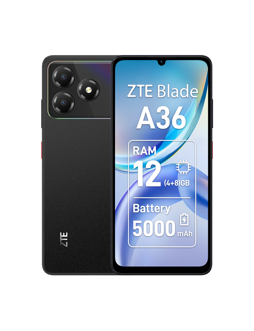 ZTE Blade A36 17,1 cm (6.75") SIM doble Android 15 4G USB Tipo C 4 GB 64 GB 5000 mAh Negro