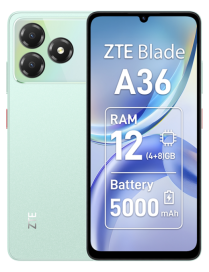 ZTE Blade A36 17,1 cm (6.75") SIM doble Android 15 4G USB Tipo C 4 GB 64 GB 5000 mAh Verde