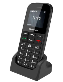 Denver BAS-18800L teléfono móvil 4,5 cm (1.77") Negro Teléfono para personas mayores