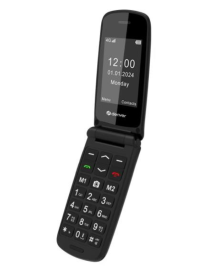 Denver BAS-24800L teléfono móvil 6,1 cm (2.4") Negro Teléfono para personas mayores