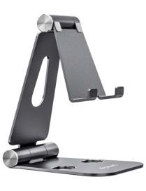AISENS Soporte De Sobremesa Tamaño XL Ajustable (2 Pivotes) Para Movil / Tablet, Gris