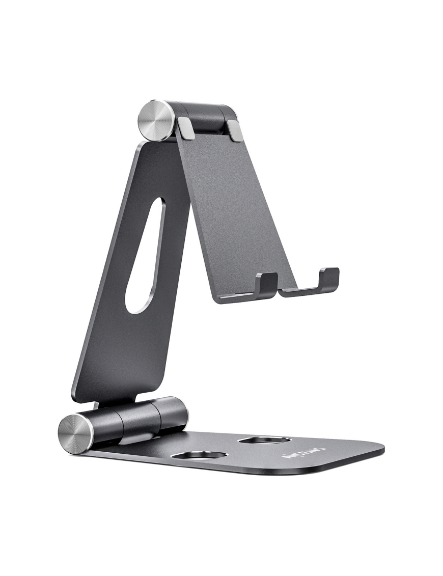AISENS Soporte De Sobremesa Tamaño XL Ajustable (2 Pivotes) Para Movil / Tablet, Gris