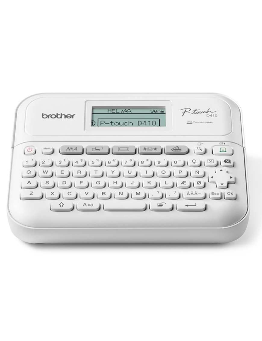 Brother PT-D410 impresora de etiquetas Transferencia térmica 180 x 180 DPI 20 mm/s Alámbrico TZe QWERTY