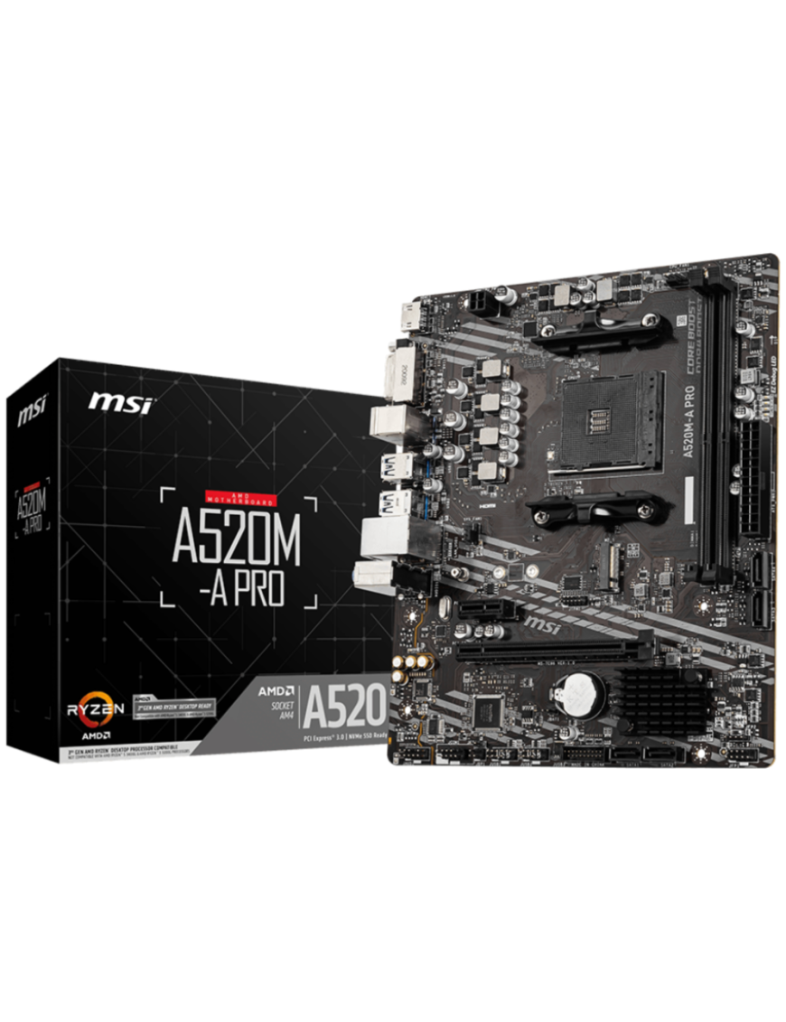 MSI A520M-A PRO placa base AMD A520 Zócalo AM4 micro ATX