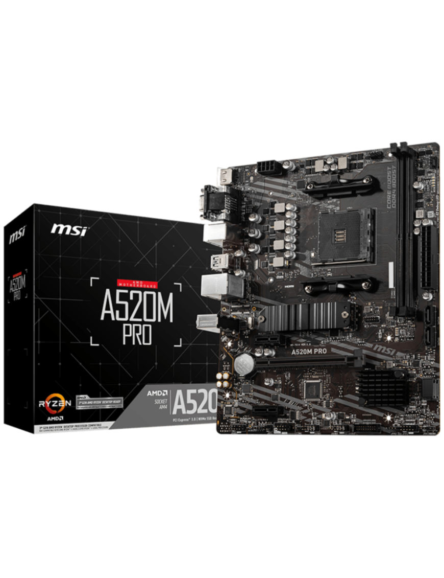 MSI A520M PRO placa base AMD A520 Zócalo AM4 micro ATX