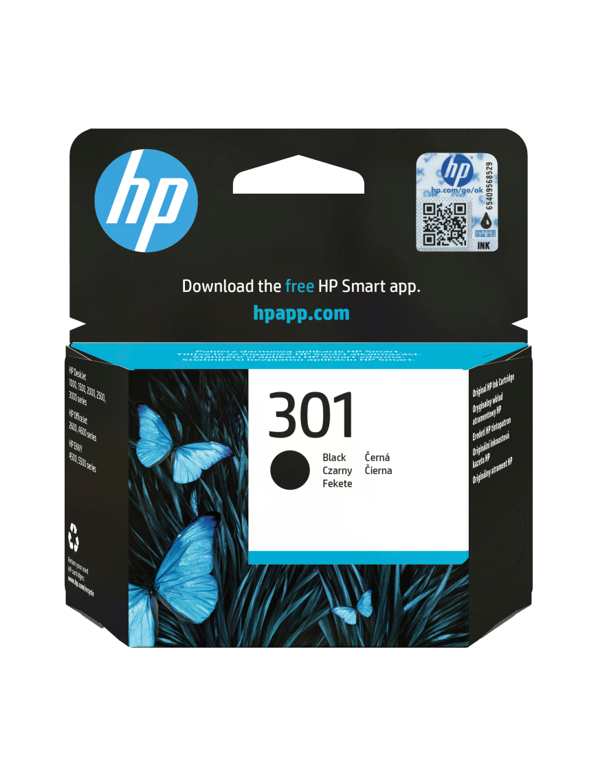 HP Cartucho de tinta original 301 negro