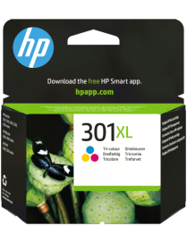 HP Cartucho de tinta original 301XL de alta capacidad Tri-color