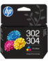 HP Cartucho de Tinta Original 302/304 tricolor
