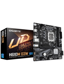 GIGABYTE H610M D3W Placa Base - Compatible con procesadores Intel Core de 14ª generación, VRM de 5+1+1 fases, hasta 5600MHz