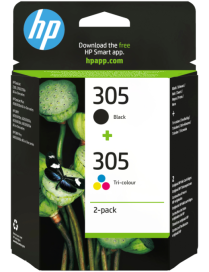 HP Paquete de 2 cartuchos de tinta original 305 tricolor / negro