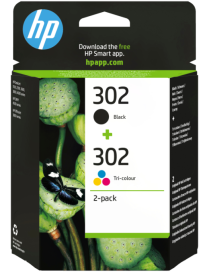 HP Paquete de ahorro de 2 cartuchos de tinta original 302 negro/tricolor