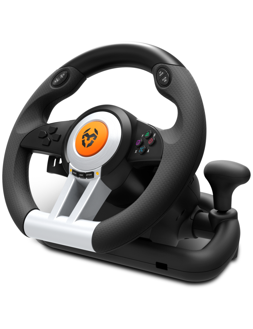 Krom K-Wheel Negro USB Volante + Pedales Analógico/Digital PlayStation 4, Playstation, Playstation 3, Xbox One