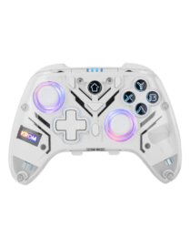 Krom NXKROMKRYSTAL mando y volante Transparente, Blanco Bluetooth/USB Gamepad Analógico/Digital Android, Nintendo Switch