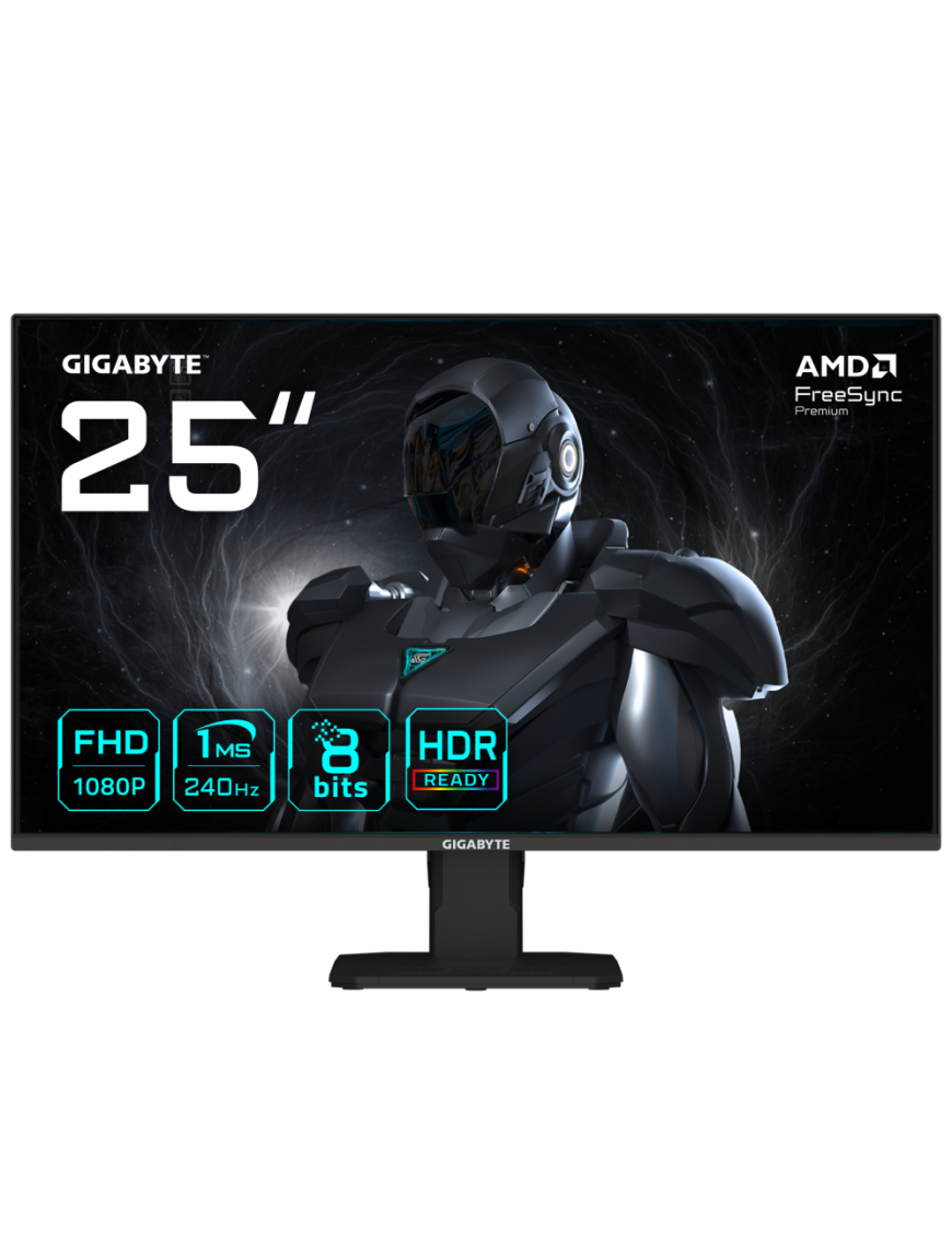 GIGABYTE GS25F2A Monitor Gaming 25" FHD - 1920 x 1080, 240Hz, 1ms, 300 cd/m², Display HDR 10, HDMI 2.0, DisplayPort 1.4