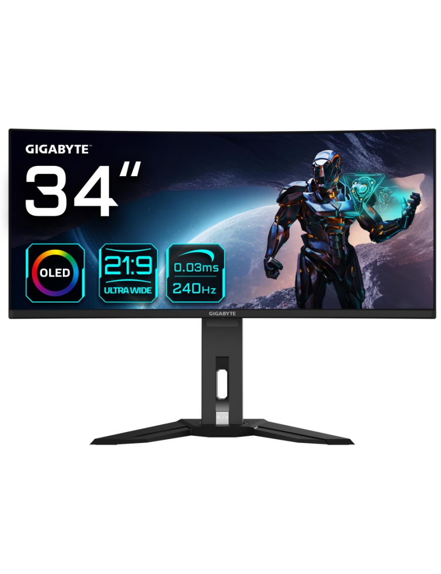 GIGABYTE Monitor de juegos curvo OLED WQHD MO34WQC2 de 34"